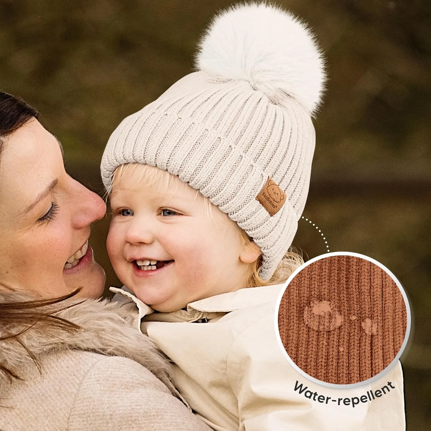 2-Pack Baby Hats for Girls, Boys - Stretchy Baby Beanies, Cute Newborn & Toddler Winter Hat, Soft & Warm Pom Pom Beanie for Infant, Toddler, Boys, Girls 0-6 Months (Rust, S)