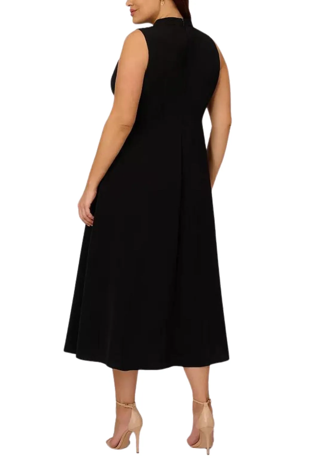 Adrianna Papell Sleeveless Cropped Overlay Jumpsuit ( Plus Size )