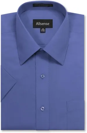 Allsense Mens Regular-Fit Short-Sleeve Dress Shirt