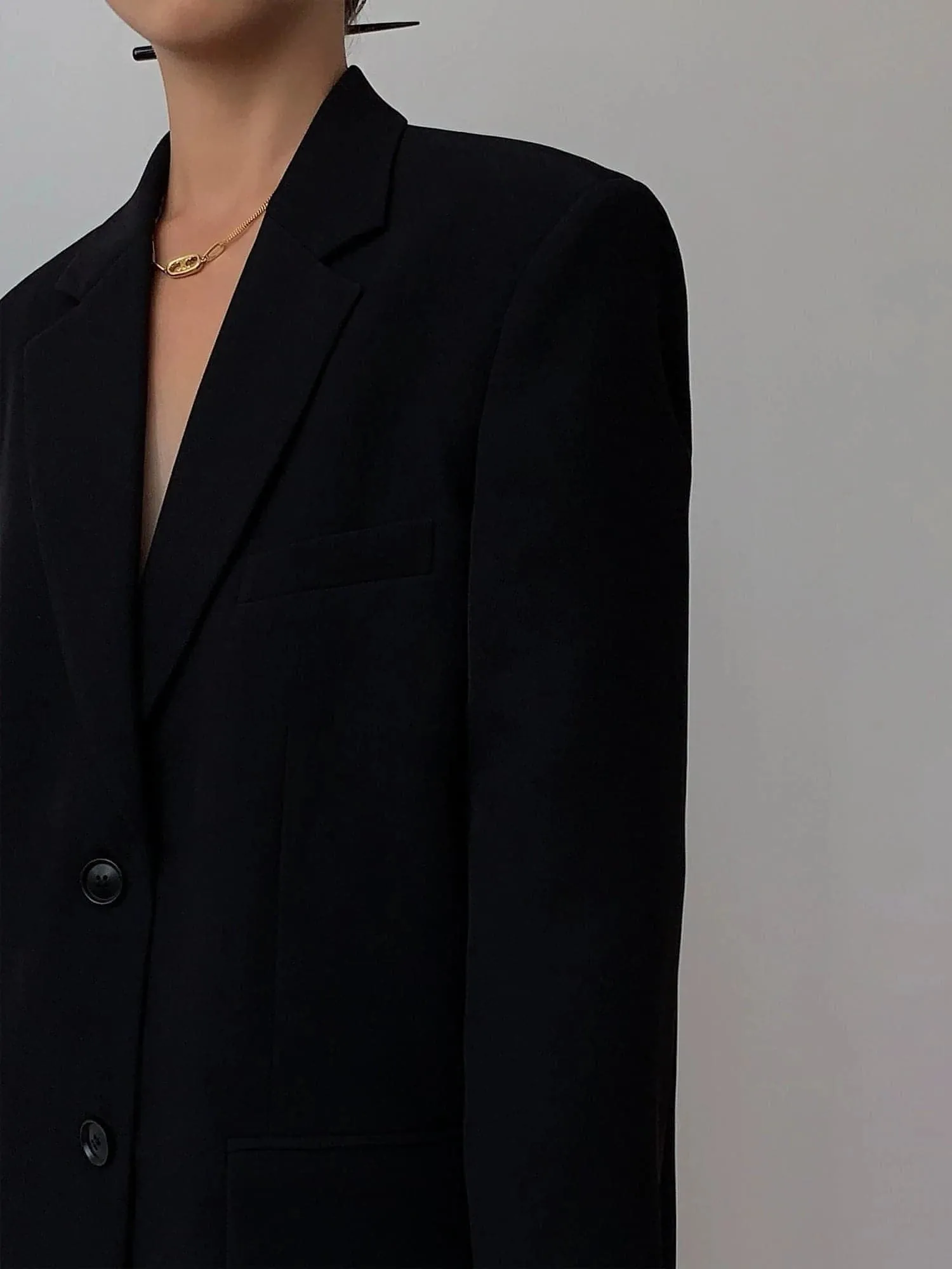 Autumn Collection - Black Loose-Fit Korean Style Jacket