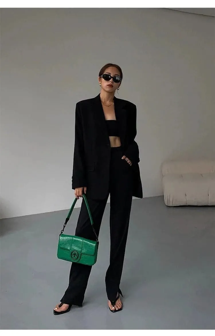 Autumn Collection - Black Loose-Fit Korean Style Jacket
