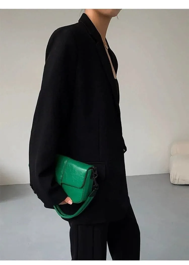 Autumn Collection - Black Loose-Fit Korean Style Jacket