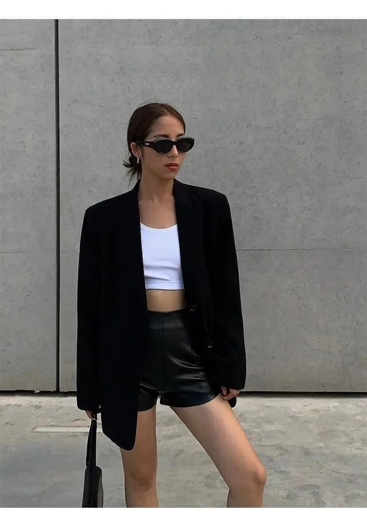 Autumn Collection - Black Loose-Fit Korean Style Jacket