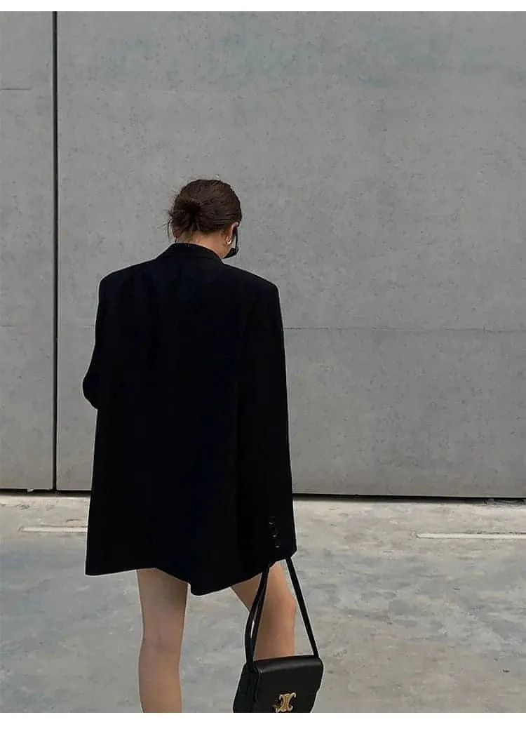 Autumn Collection - Black Loose-Fit Korean Style Jacket
