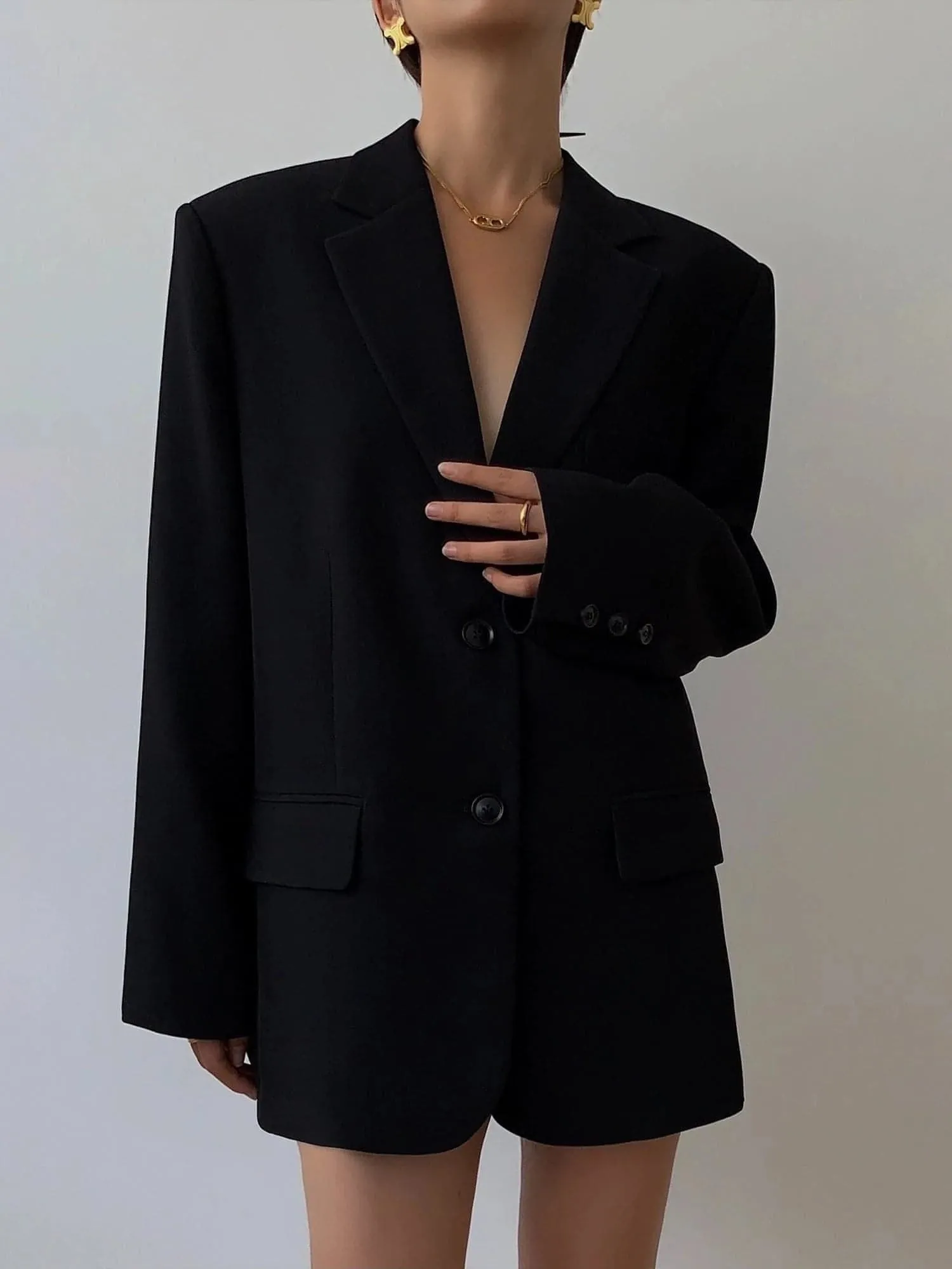 Autumn Collection - Black Loose-Fit Korean Style Jacket