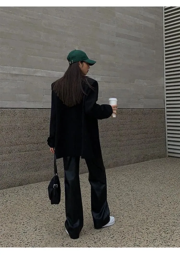 Autumn Collection - Black Loose-Fit Korean Style Jacket