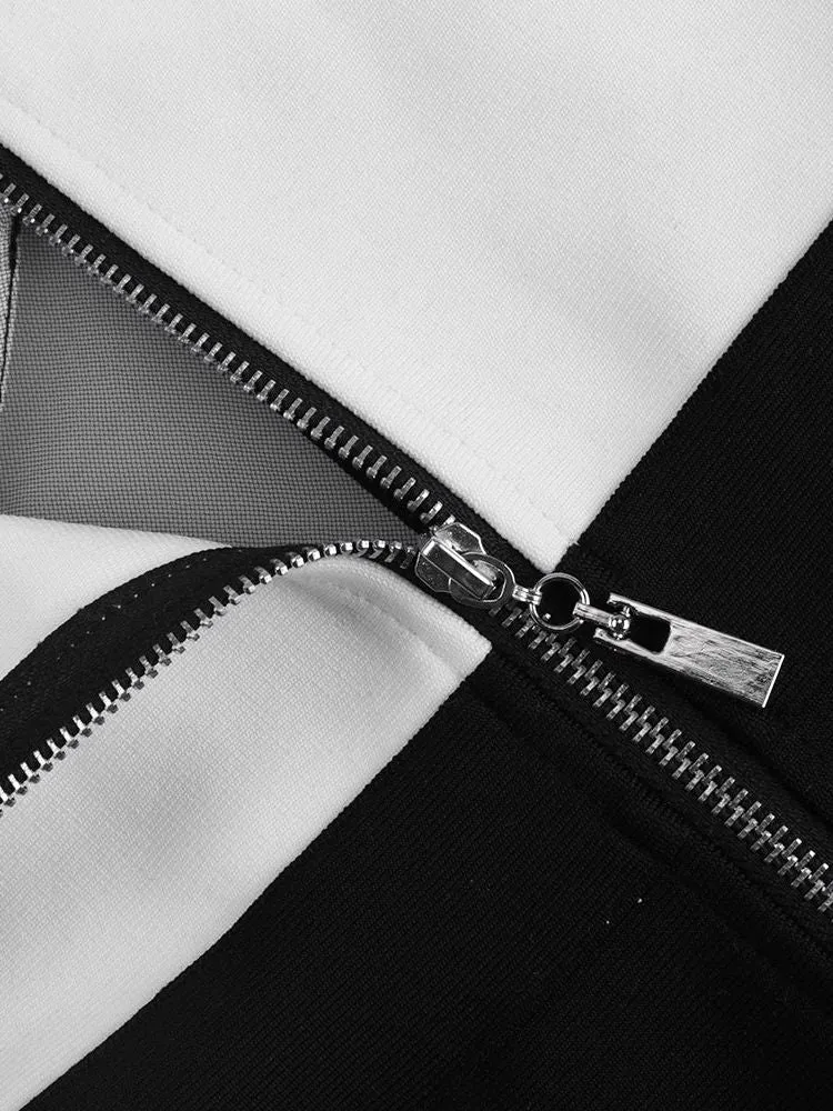 Black and White Bandage Jumpsuit