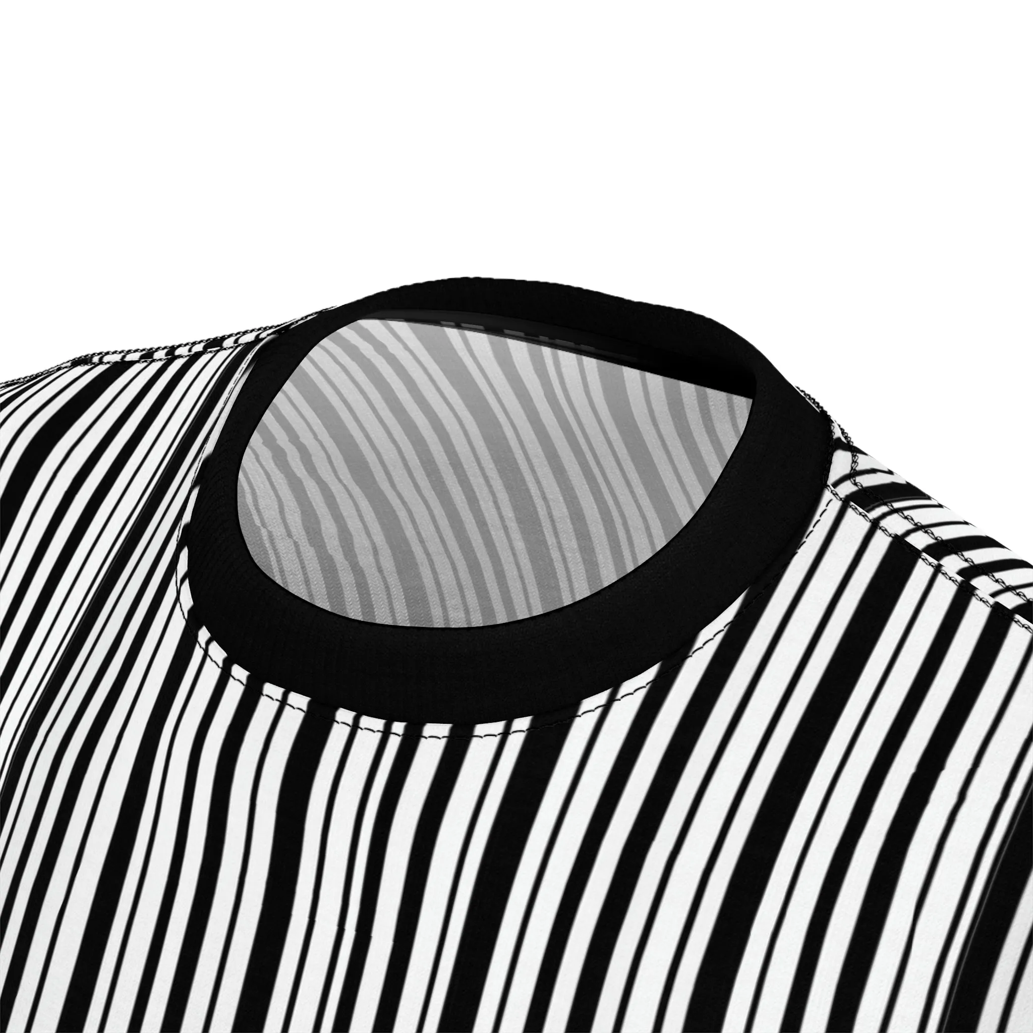 Black White Striped Tshirt, Vertical Stripe Designer Graphic Aesthetic Fashion Crewneck Men Women Tee Top Short Sleeve Shirt