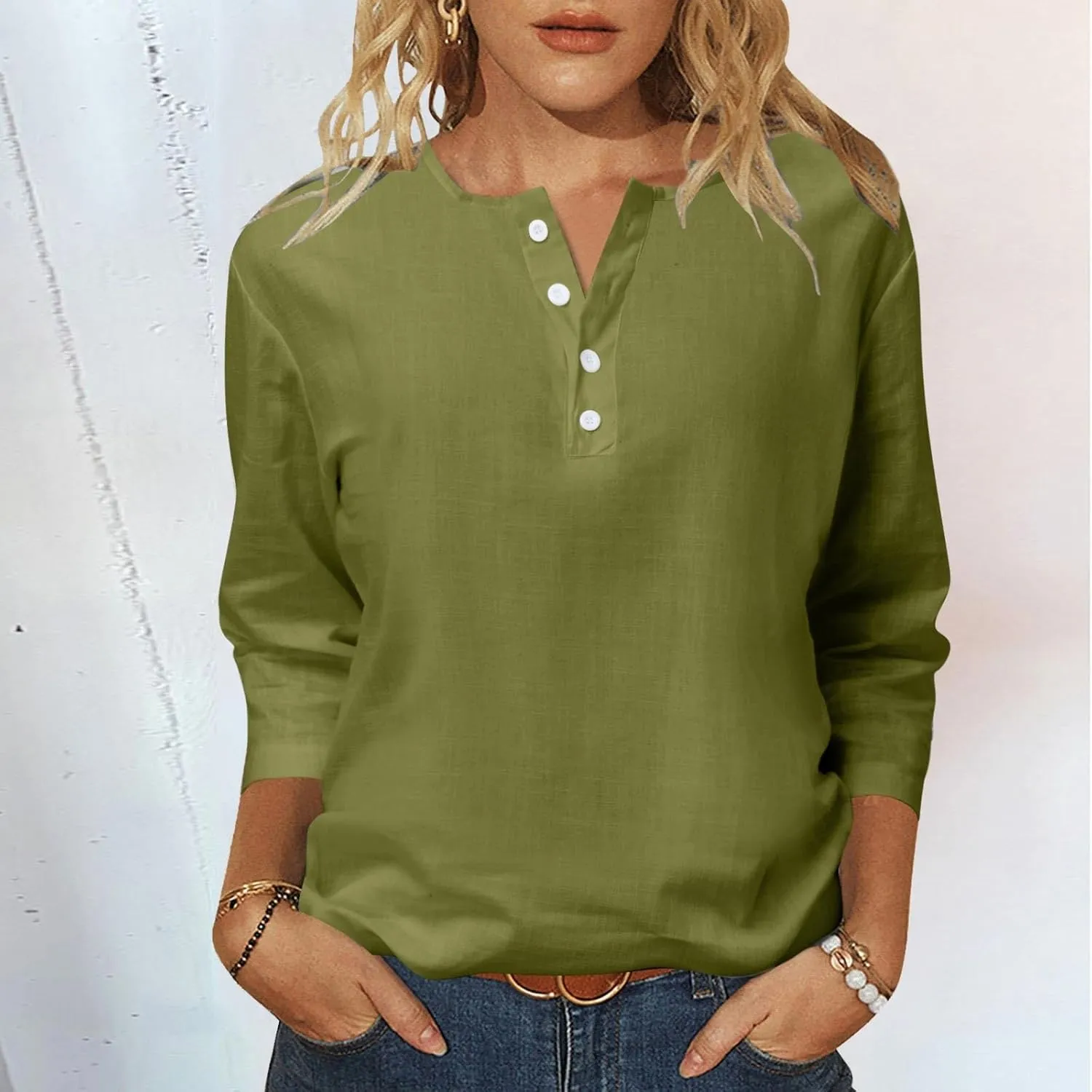 Boho Tops for Women Cotton Linen Blouse Cute Tunics Tops Embroidered Bohemia Shirts Loose Fit Beach Vacation Blouse