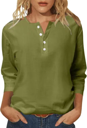 Boho Tops for Women Cotton Linen Blouse Cute Tunics Tops Embroidered Bohemia Shirts Loose Fit Beach Vacation Blouse