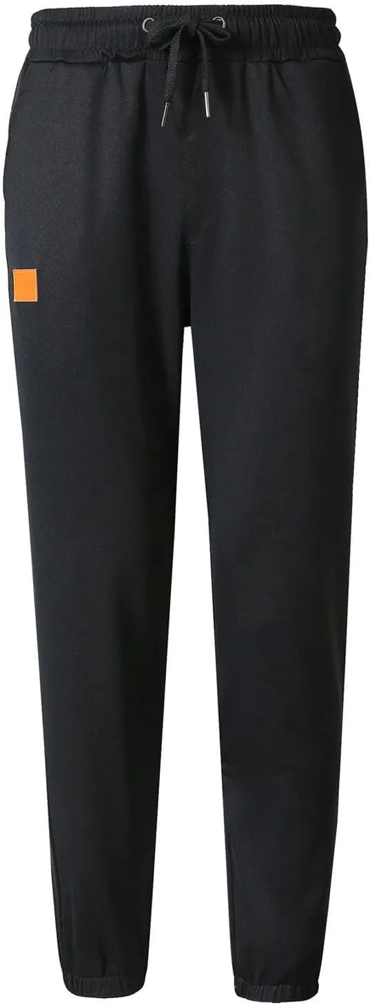 Cargo Pants for Men Slim Fit Elastic Waisted Baggy Stretch Joggers Lightweight Athletic Drawstring Hiking Pants with Pockets