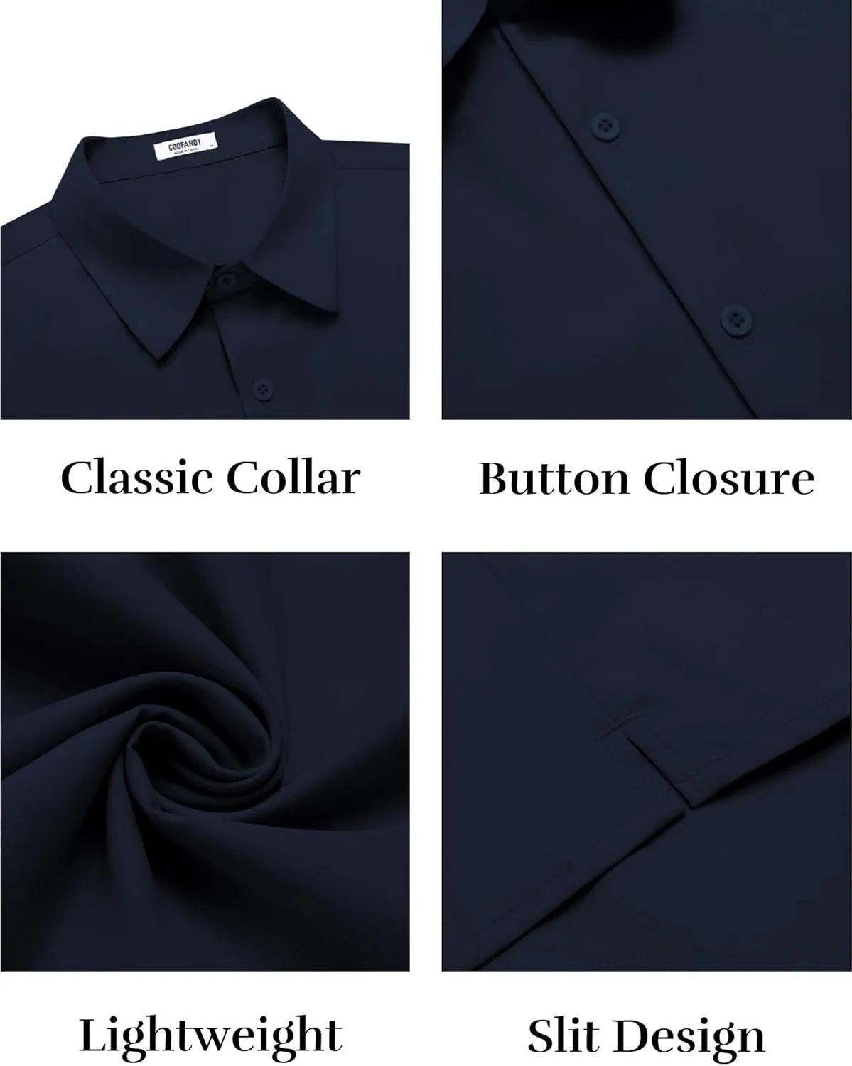 COOFANDY Mens Button Down Shirts Short Sleeve Casual Shirt Summer Untucked Dress Shirts