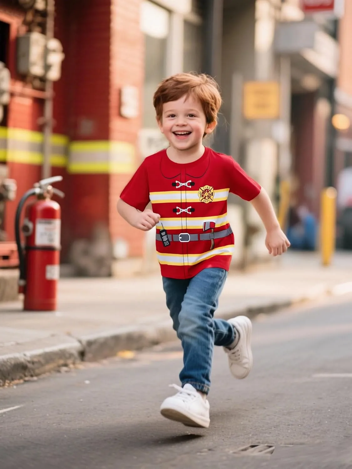 COSLAND Boys and Toddlers' Cotton Print Short Sleeve T-Shirt, Novelty Crew Neck Tee, 2T-Large