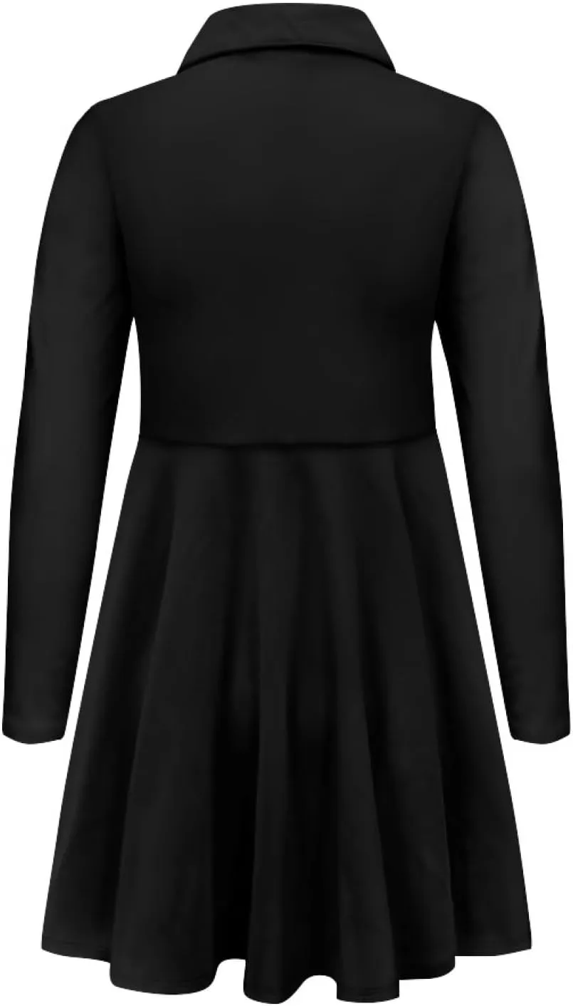 Dress for Girl 3-14T Fall Long Sleeve Clothes A Line Swing Twirly Skater Tunic Dresses Kids Back to School Outfits