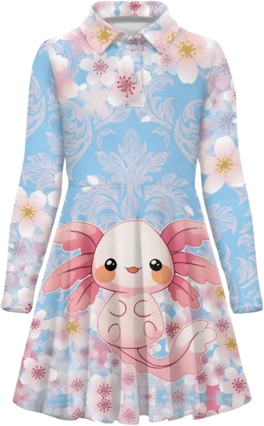 Dress for Girl 3-14T Fall Long Sleeve Clothes A Line Swing Twirly Skater Tunic Dresses Kids Back to School Outfits