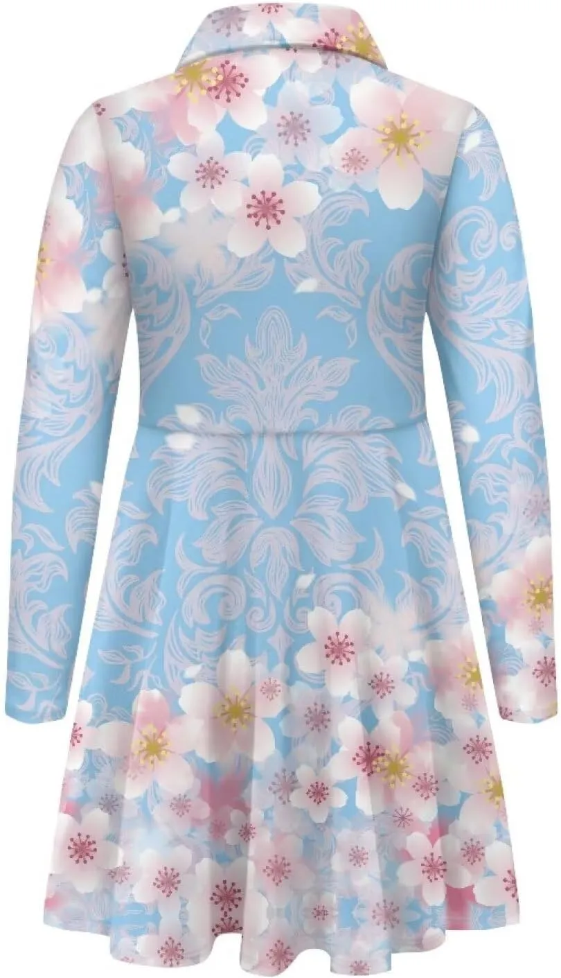 Dress for Girl 3-14T Fall Long Sleeve Clothes A Line Swing Twirly Skater Tunic Dresses Kids Back to School Outfits