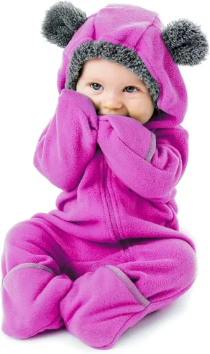 Fleece Baby Bunting Bodysuit  Infant One Piece Kids Hooded Romper Outerwear Toddler Jacket