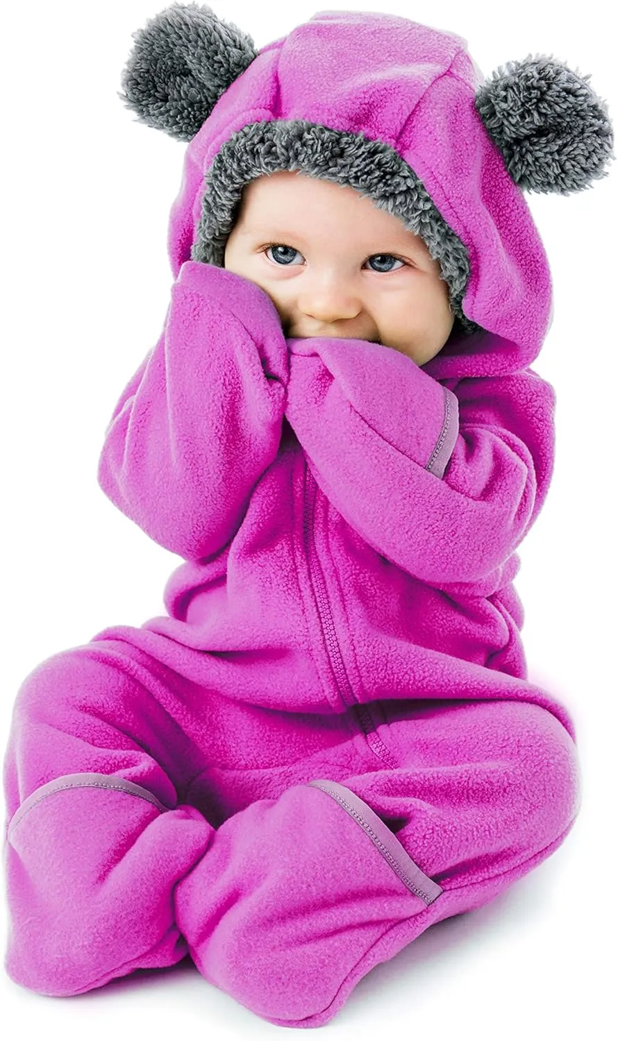 Fleece Baby Bunting Bodysuit  Infant One Piece Kids Hooded Romper Outerwear Toddler Jacket