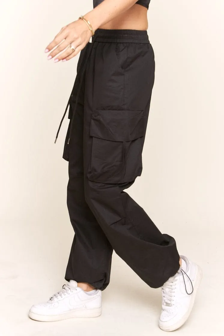 J.NNA Multi Pocket Cargo Pants with Elastic Waist
