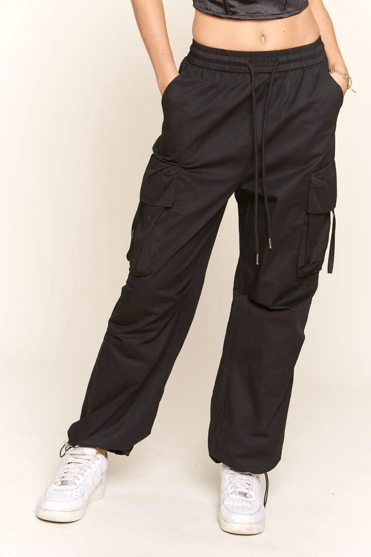 J.NNA Multi Pocket Cargo Pants with Elastic Waist