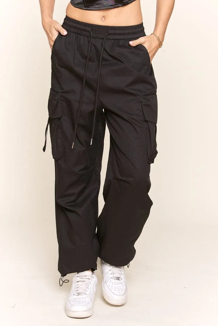 J.NNA Multi Pocket Cargo Pants with Elastic Waist