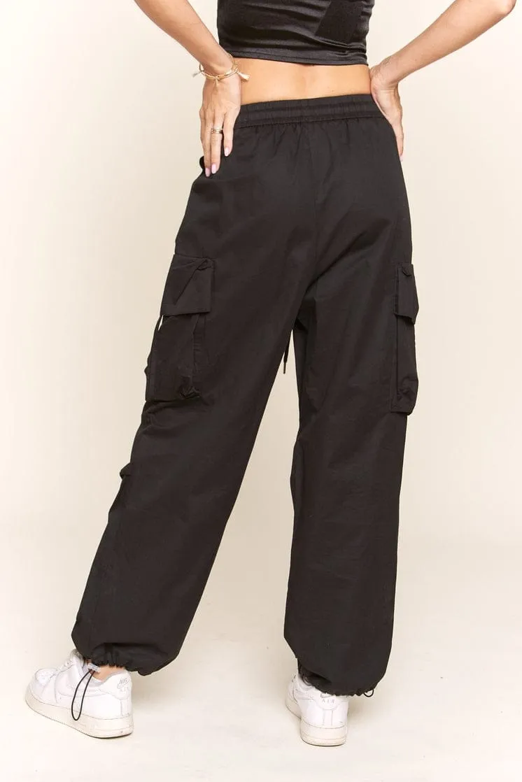 J.NNA Multi Pocket Cargo Pants with Elastic Waist