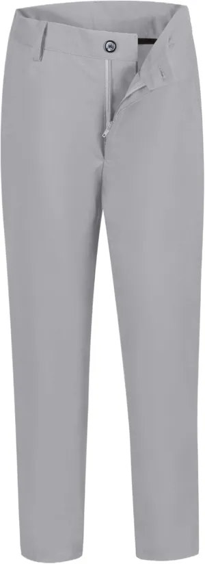 Kids School Uniform Pants for Little Boys Slim Fit Dress Slacks Formal Trousers with Adjustable Waist Flat Front Light Grey Dress Pants Size 10