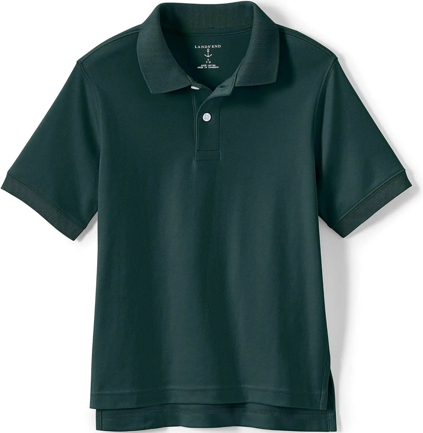Lands' End School Uniform Kids Short Sleeve Interlock Polo Shirt