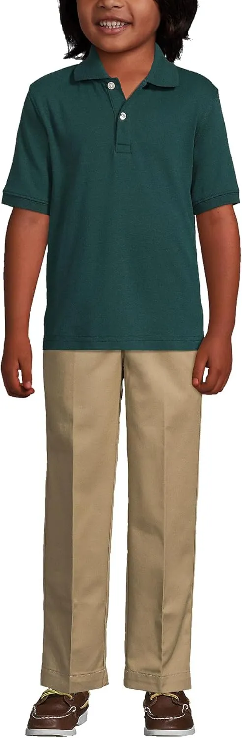 Lands' End School Uniform Kids Short Sleeve Interlock Polo Shirt