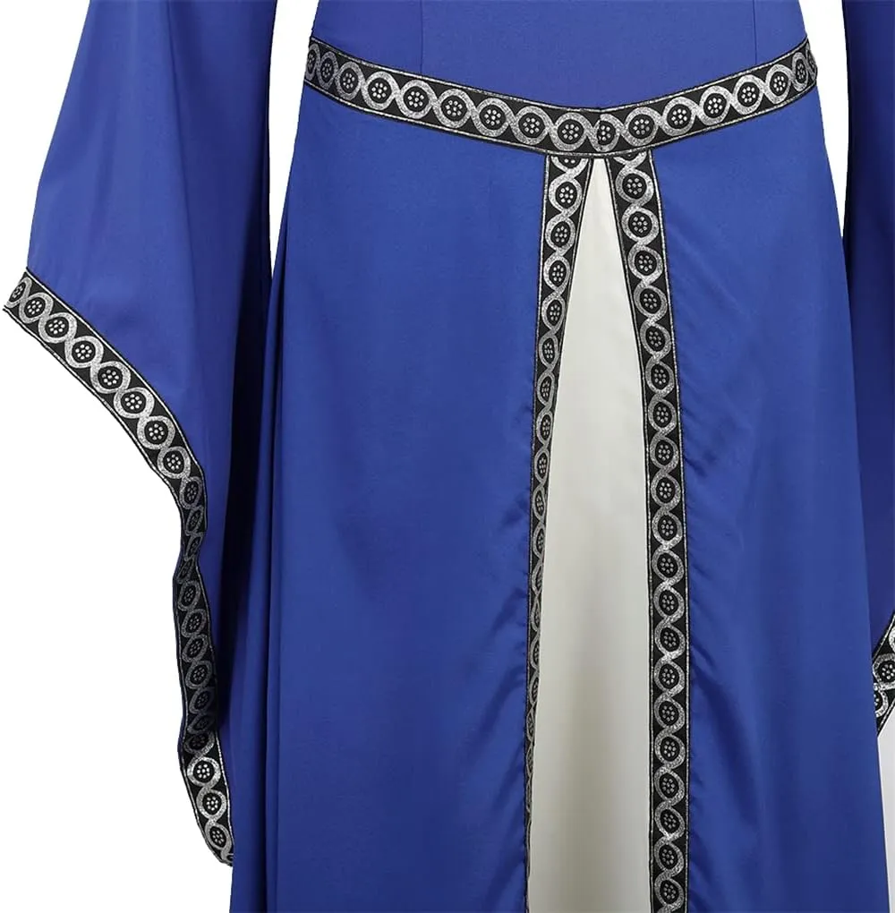 Lehauya Womens Renaissance Costumes Medieval Irish Dress Victorian Retro Gown Cosplay Long Dress