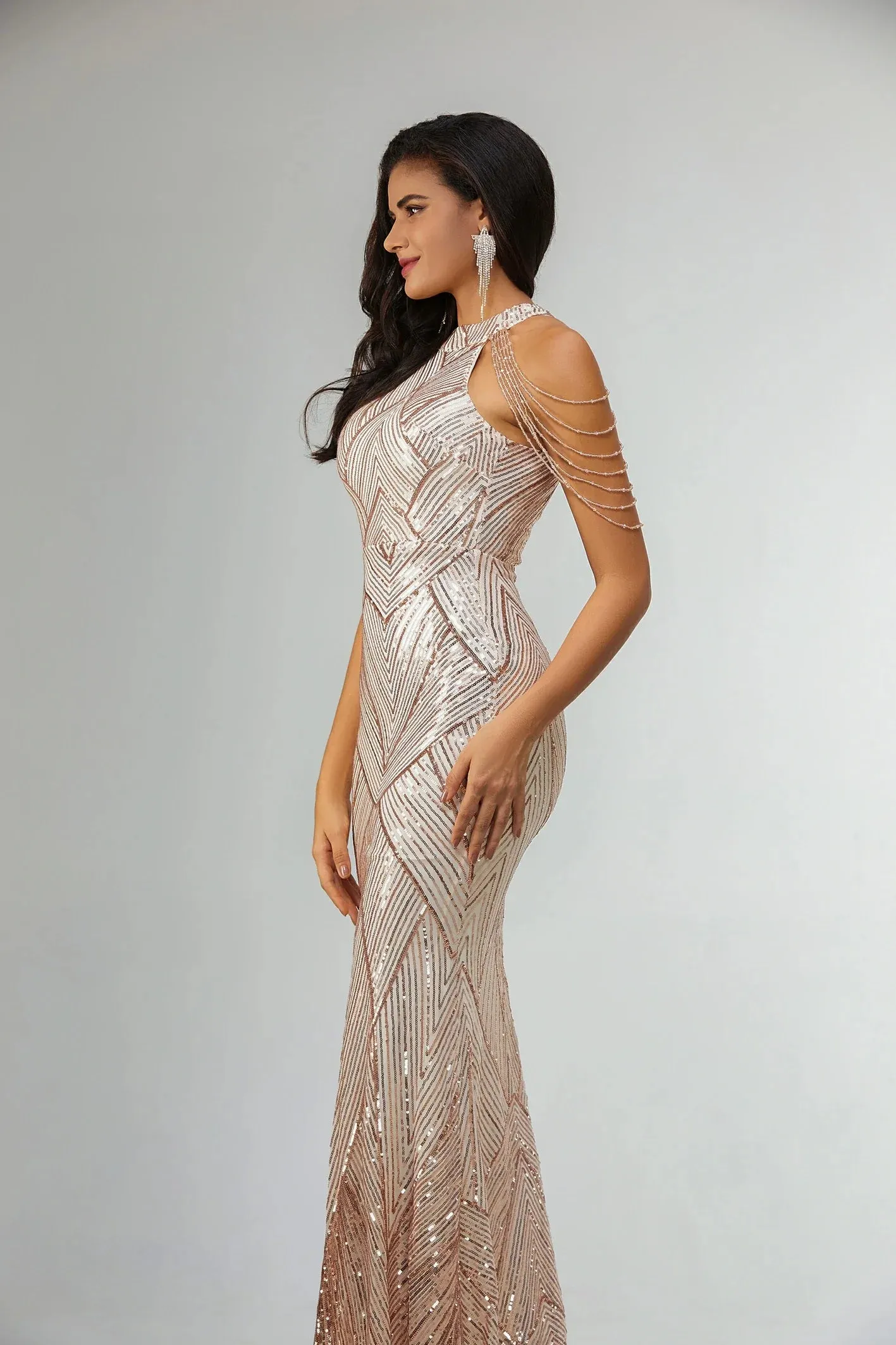 Lydia Sequin Mermaid Evening Dress