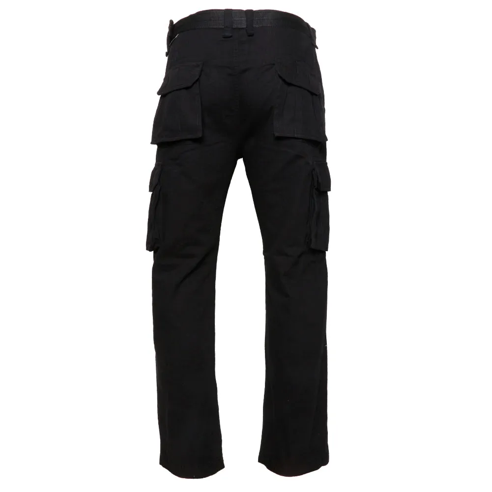 Mens Cargo Camo Pants Button Multi Pocket Lightweight Cotton Army Regular Fit