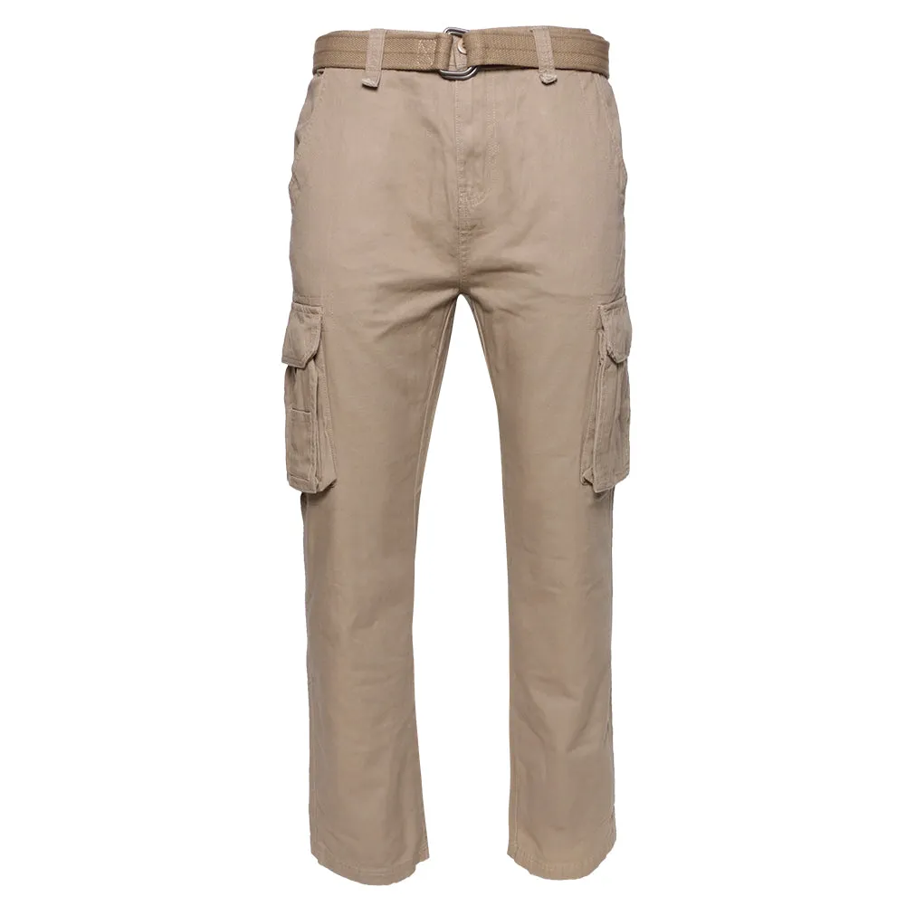 Mens Cargo Camo Pants Button Multi Pocket Lightweight Cotton Army Regular Fit