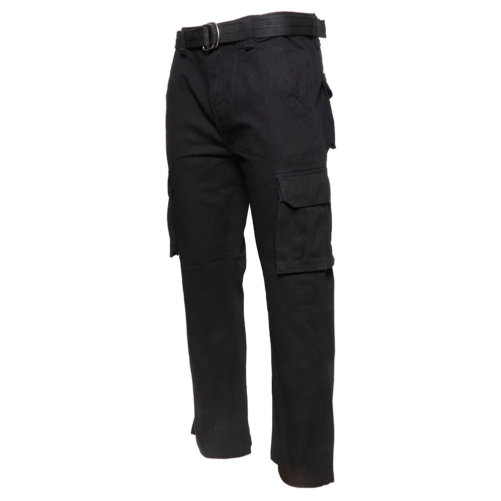 Mens Cargo Camo Pants Button Multi Pocket Lightweight Cotton Army Regular Fit