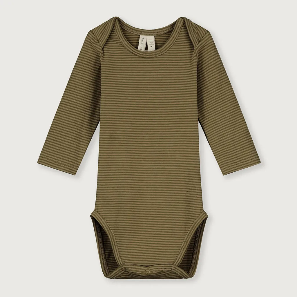 Onesie Longsleeve Olive Green Peanut