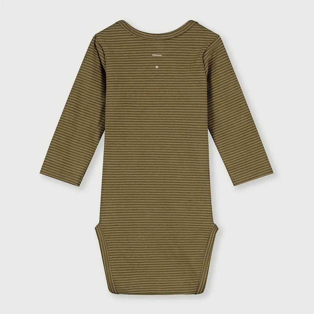Onesie Longsleeve Olive Green Peanut