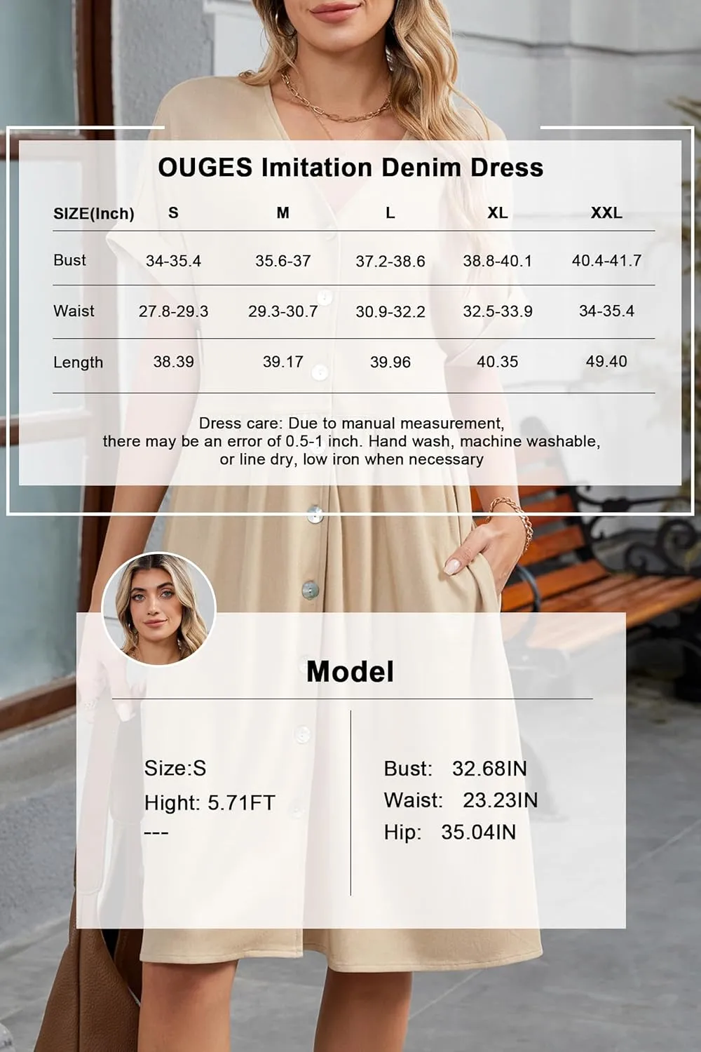 OUGES Womens 2025 Summer Maternity Dress Short Sleeve V Neck Button Down Pregnancy Casual Maternity Clothes with Pockets