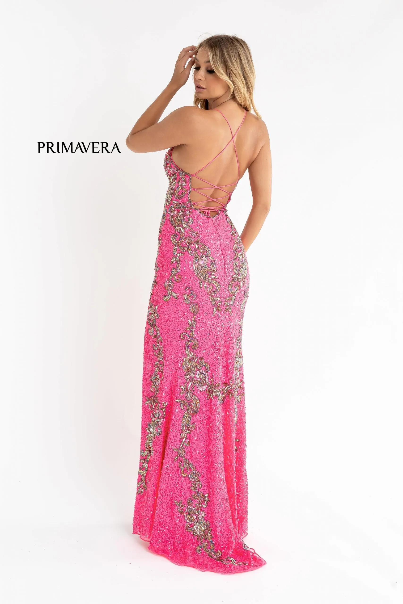 Primavera Couture 3211 size 10 Mint Sequin Prom Dress Pageant Gown Evening Formal Wear Side Slit