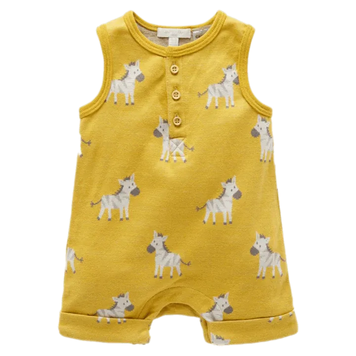 Purebaby Jacquard Onesie - Zebra Jacquard