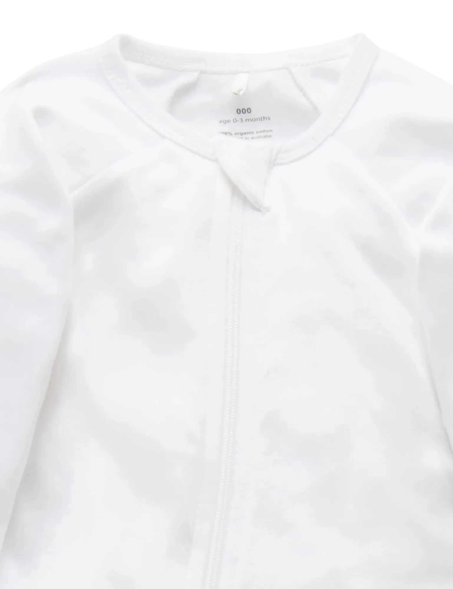 Purebaby Organic Zip Growsuit - White