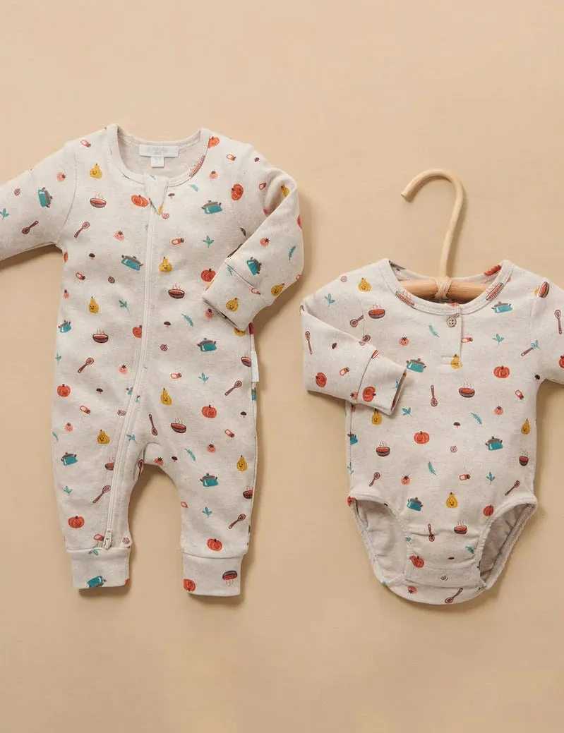 Purebaby Veggie Bodysuit - Veg Soup Print