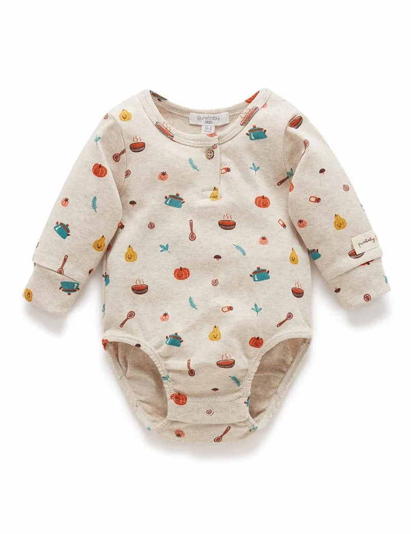 Purebaby Veggie Bodysuit - Veg Soup Print