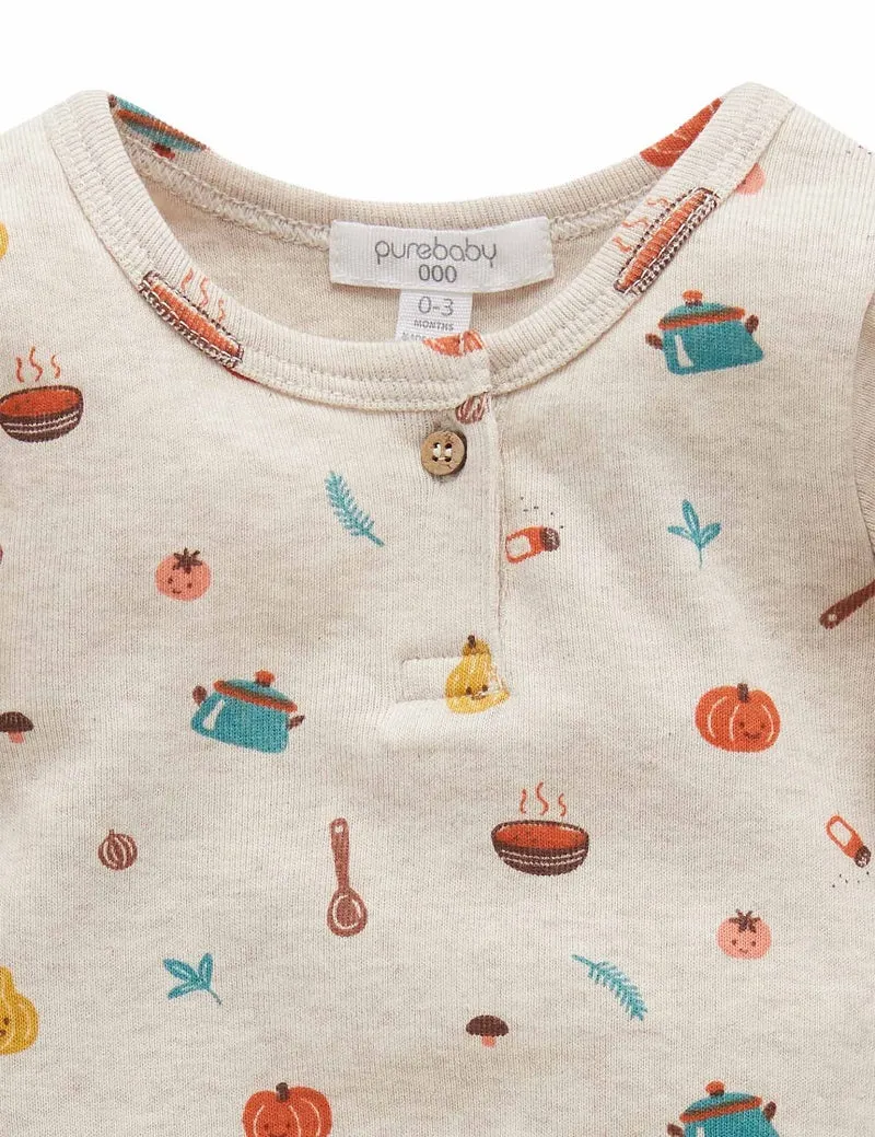 Purebaby Veggie Bodysuit - Veg Soup Print