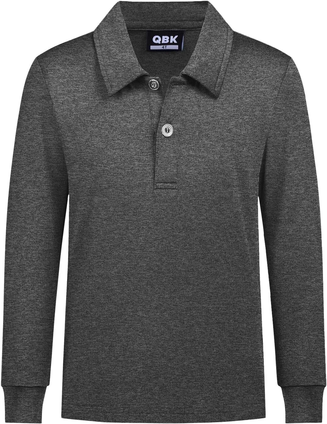 QBK Boys' Performance Polo Kids Collared Golf Shirts Long Sleeve School Uniform for 4T-16Y