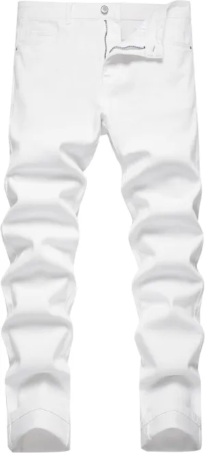 RANMCC Plaid Pants for Men Skinny Flat-Front Stretch Slim Casual Business Dress Pants