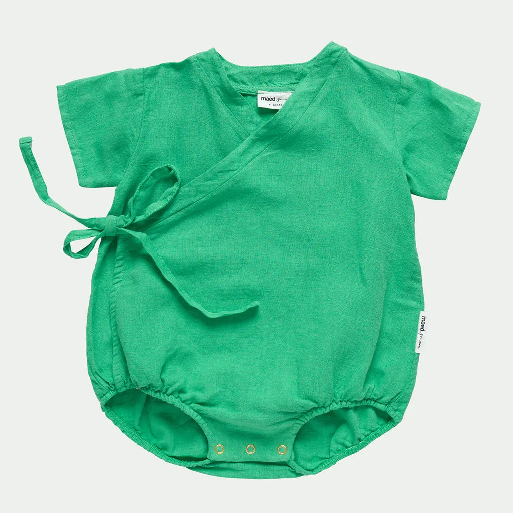 Romper Green Bow