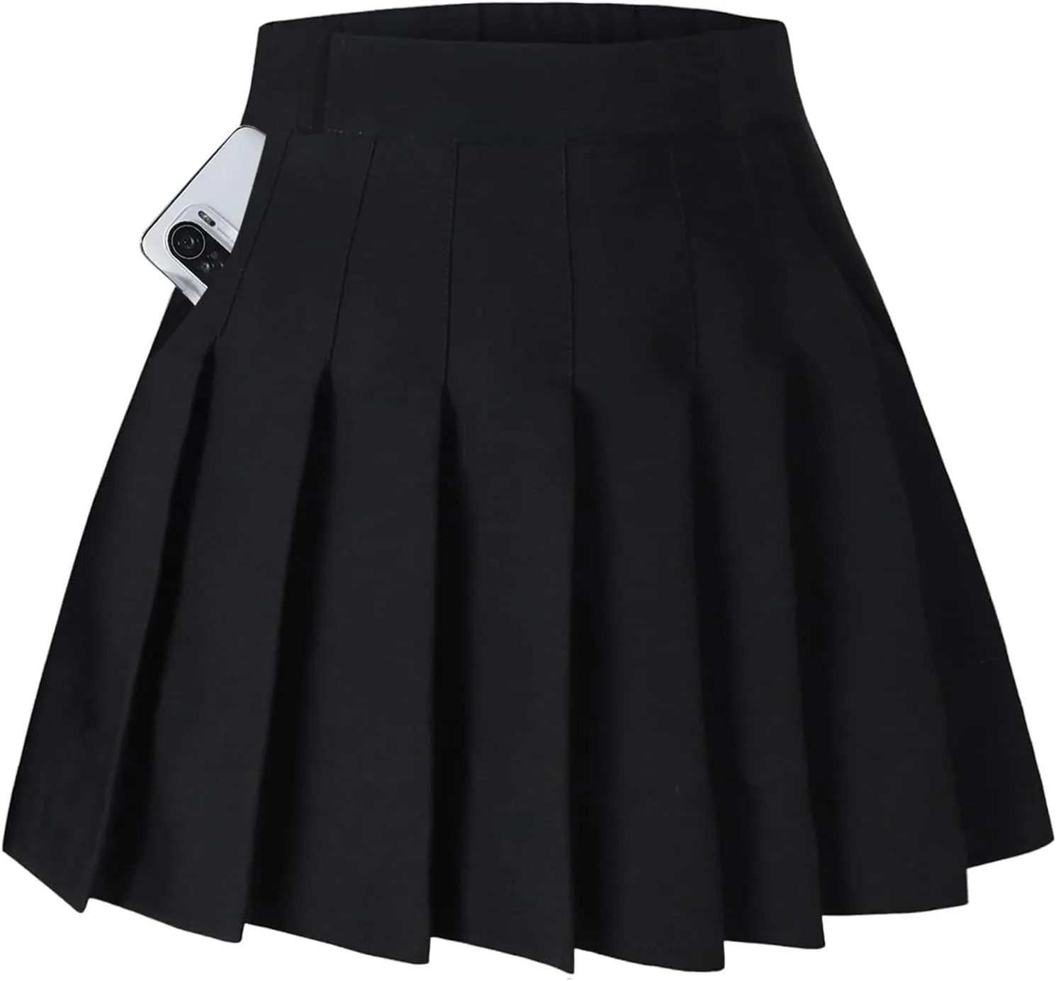 SANGTREE Women Girls Pleated Skirts with Shorts, Elastic Waist Uniform Plus Size Tennis Casual Skirt, 2 Years - US 4XL
