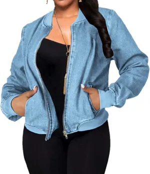 SeNight Women's Jean Jacket Long Sleeve Classic Distressed Fray Hem Tassels Denim Trucker Jackets