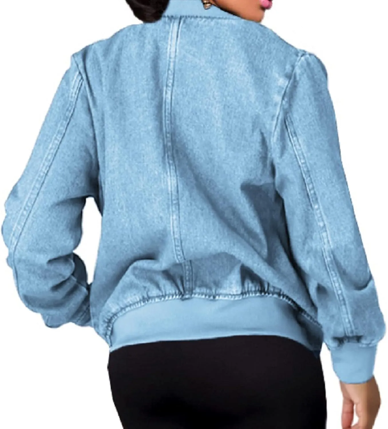 SeNight Women's Jean Jacket Long Sleeve Classic Distressed Fray Hem Tassels Denim Trucker Jackets