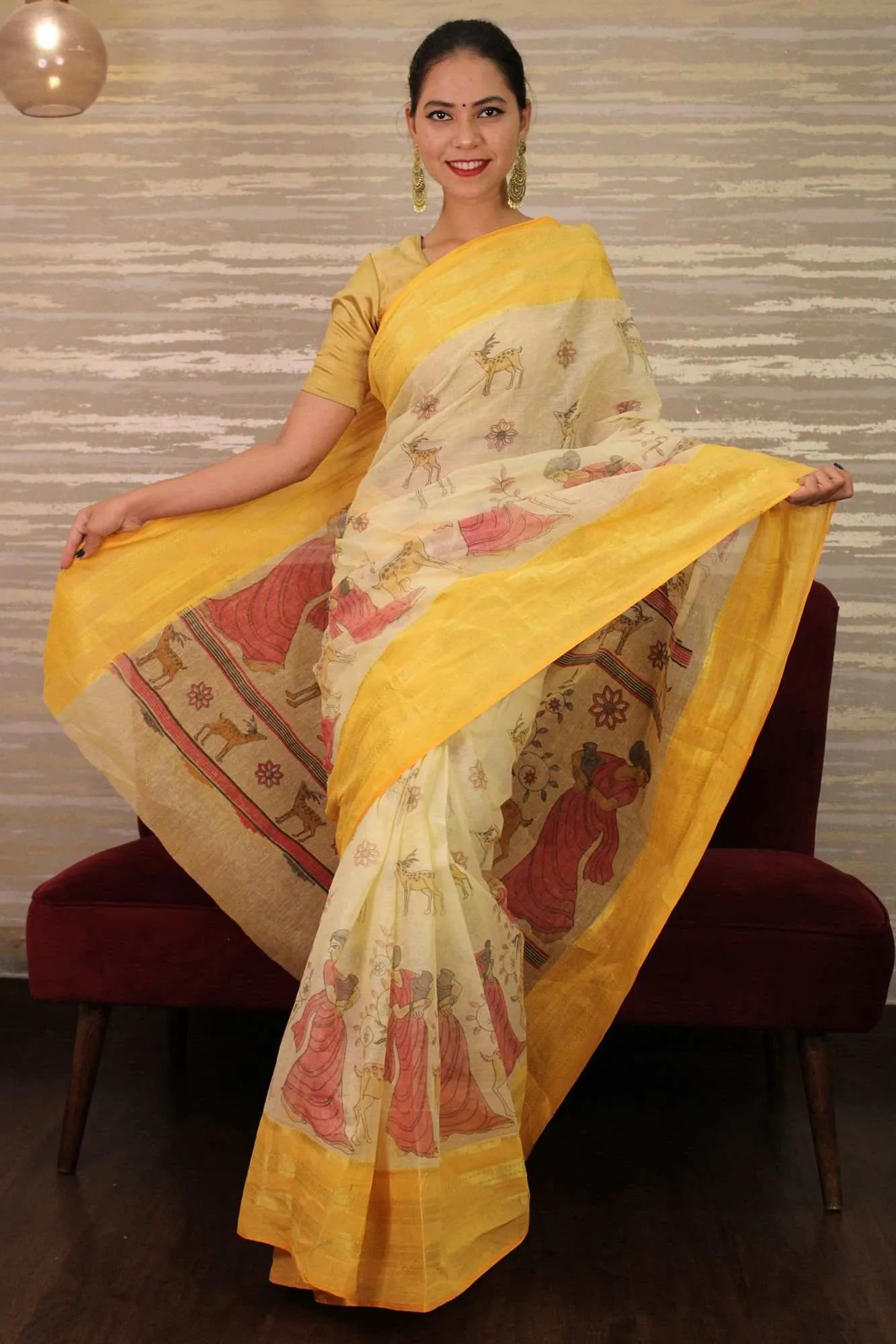 Shakuntala design bengal tant cotton wrap in 1 minute saree